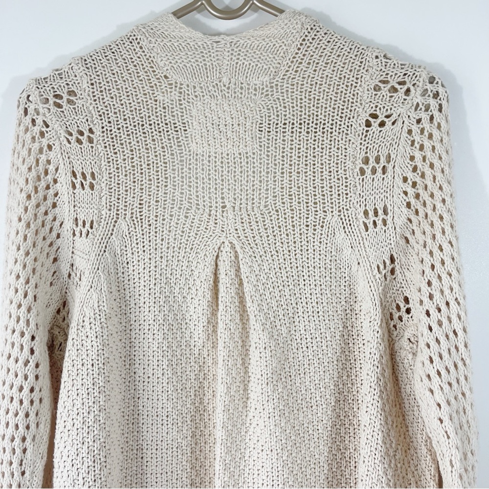Anthropologie Angel of the North Silva Circle Cream Open Front Cardigan Size S - Picture 9 of 11